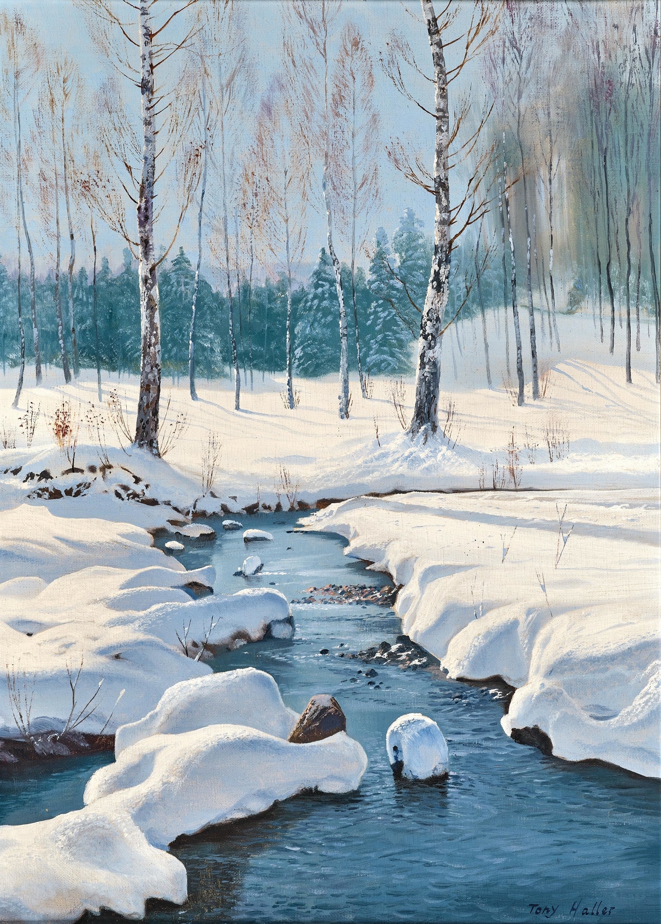 Winter Landscape with a Creek