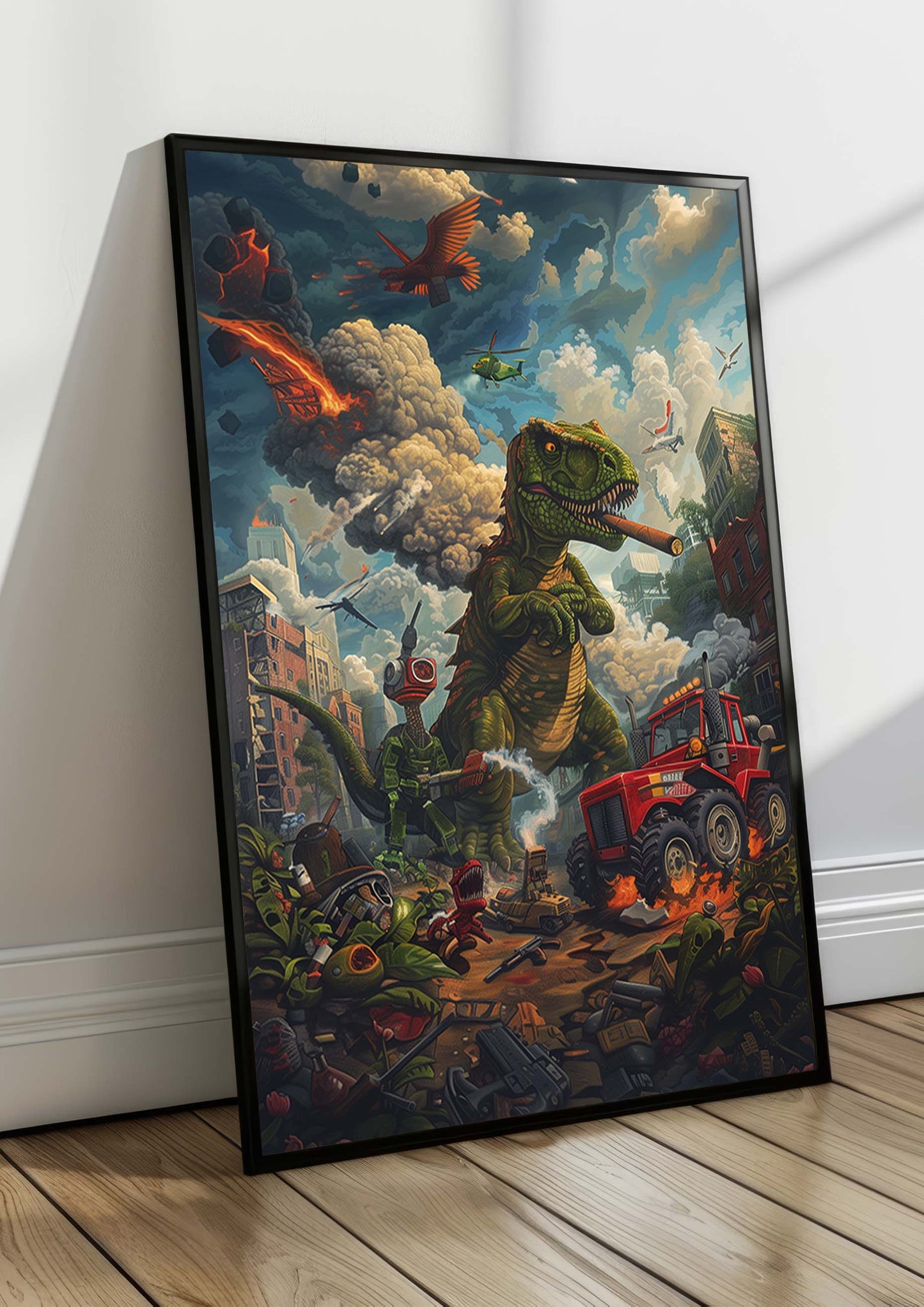 Poster - Affiche surréaliste de film " Apocalypse : Dinosaures"